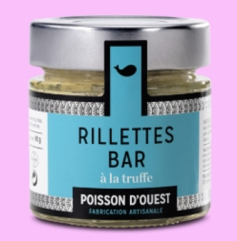 Edle Rillettes vom Wolfsbarsch mit frischem schwarzen Trüffel, serviert in einem Glas mit geröstetem